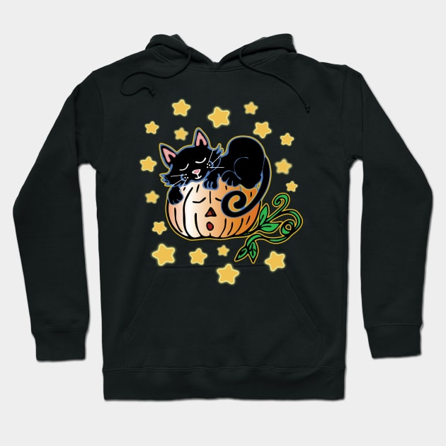 Halloween Black Cat Hoodie by BeebusMarble